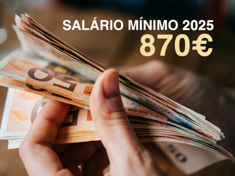 Salário mínimo nacional em 2025 – 870€